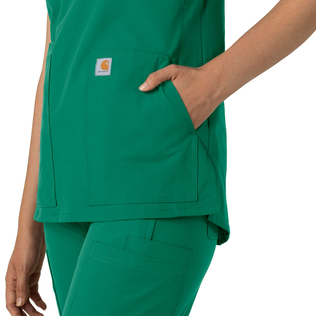 Force Essentials C12213 Notch Neck Tunic Scrub Top Hunter