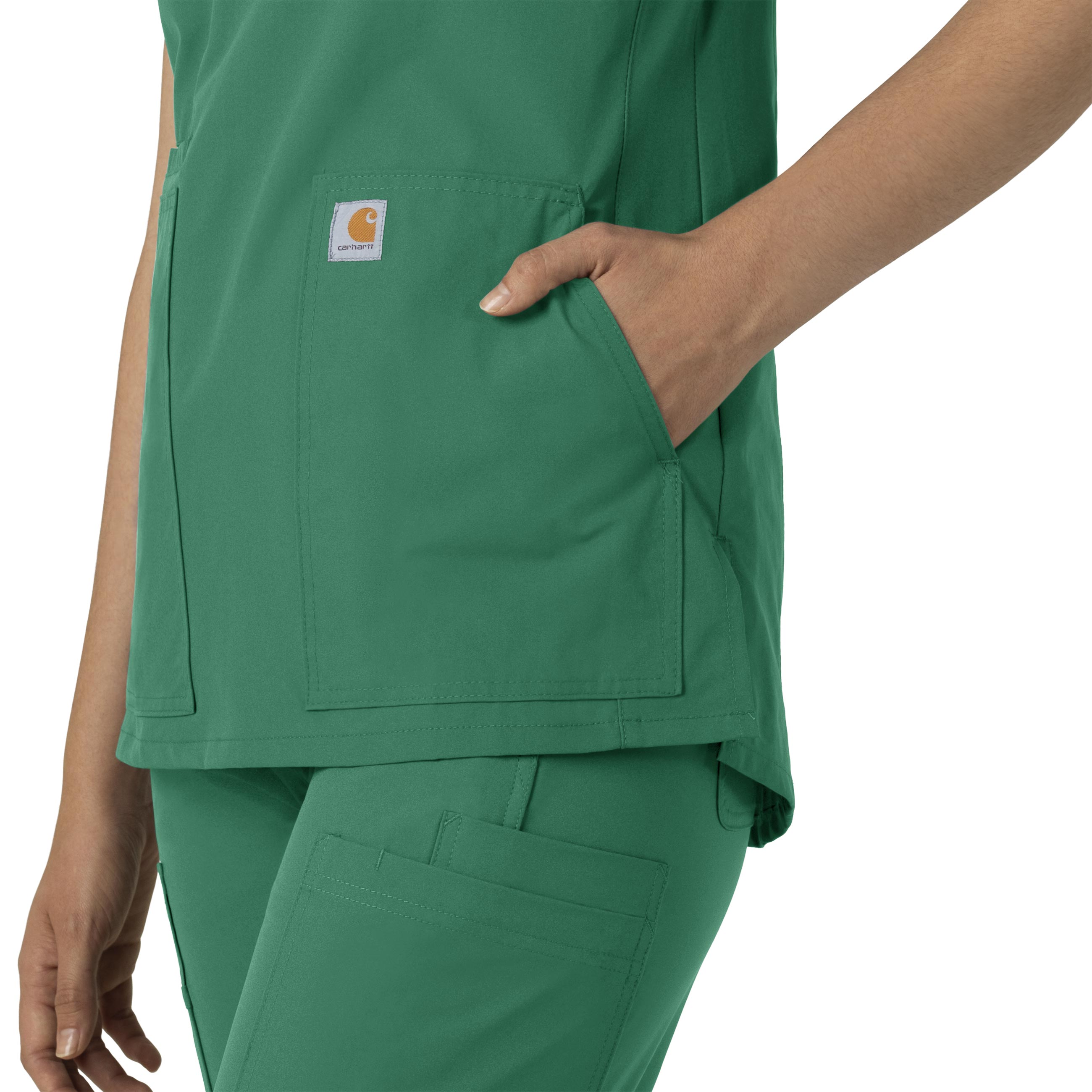 Force Essentials C12213 Notch Neck Tunic Scrub Top Hunter