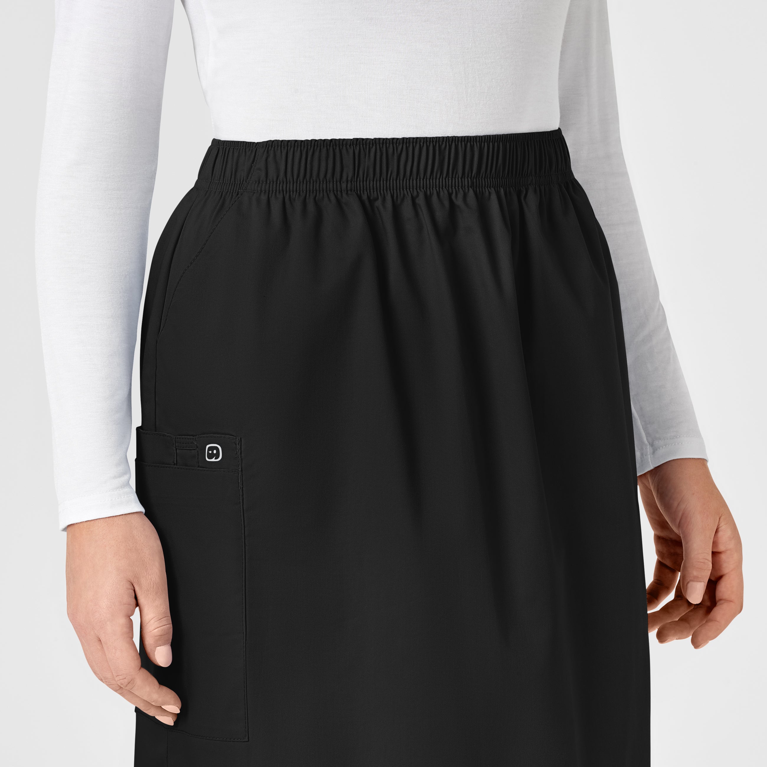 WonderWORK 701 Pull On Cargo Skirt Black