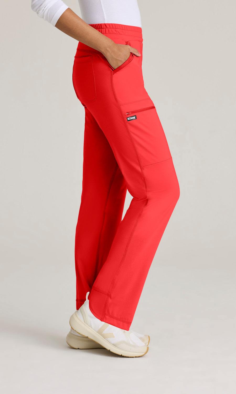 Grey's Anatomy Knits GRSP685 Momentum Knit Scrub Pants Radiant Coral