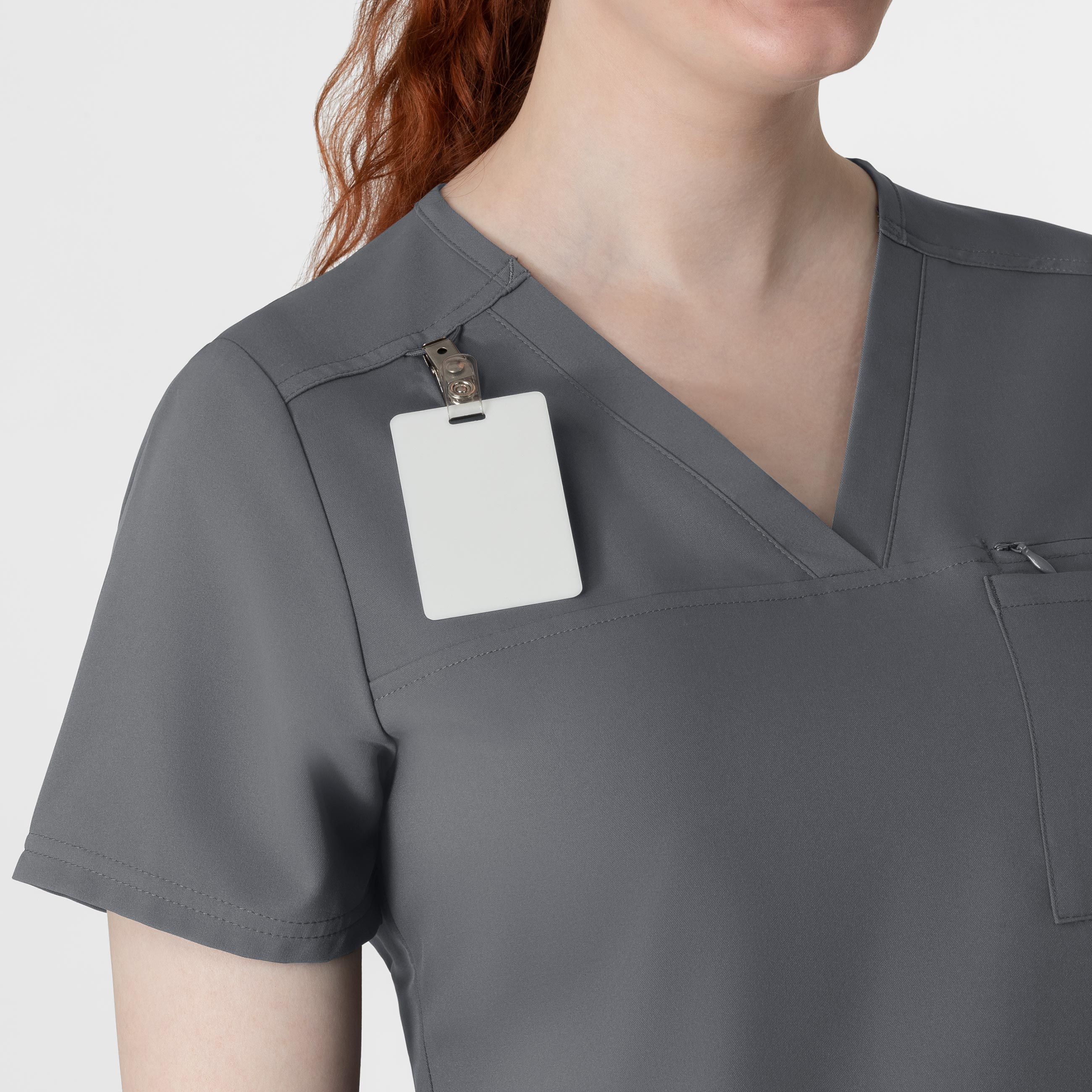 Thrive 6222 V-Neck Tuck-In Scrub Top Pewter