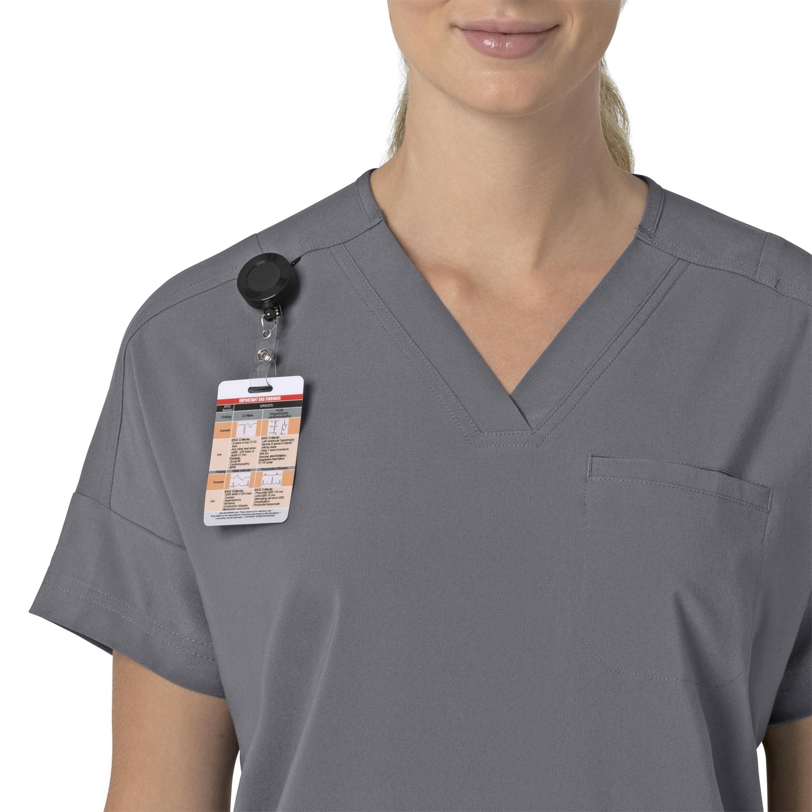 Force Cross-Flex C13110 Oversized V-Neck Scrub Top Pewter