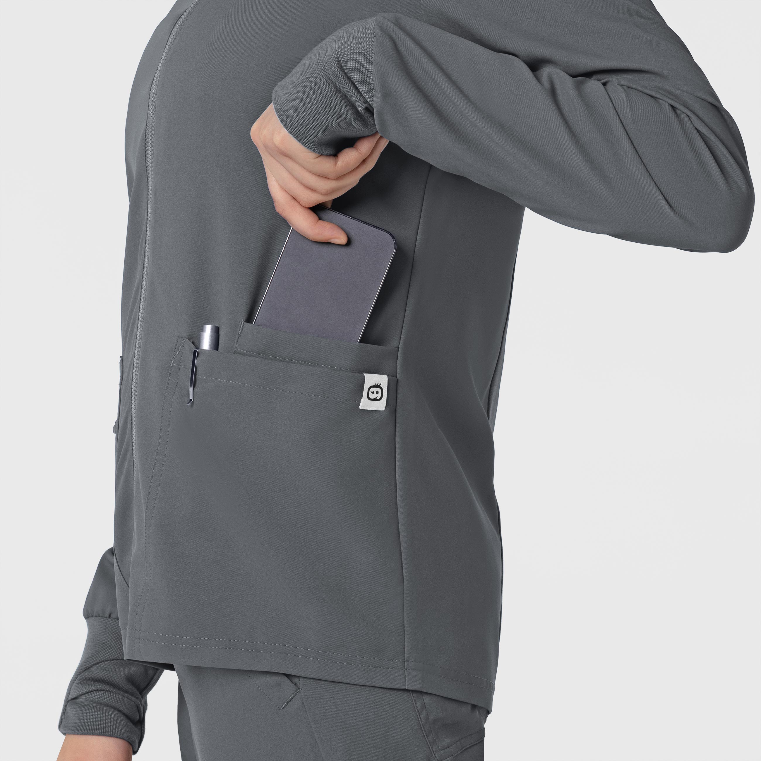 Thrive 8122 Flex-n-Reach Zip-Front Jacket Pewter