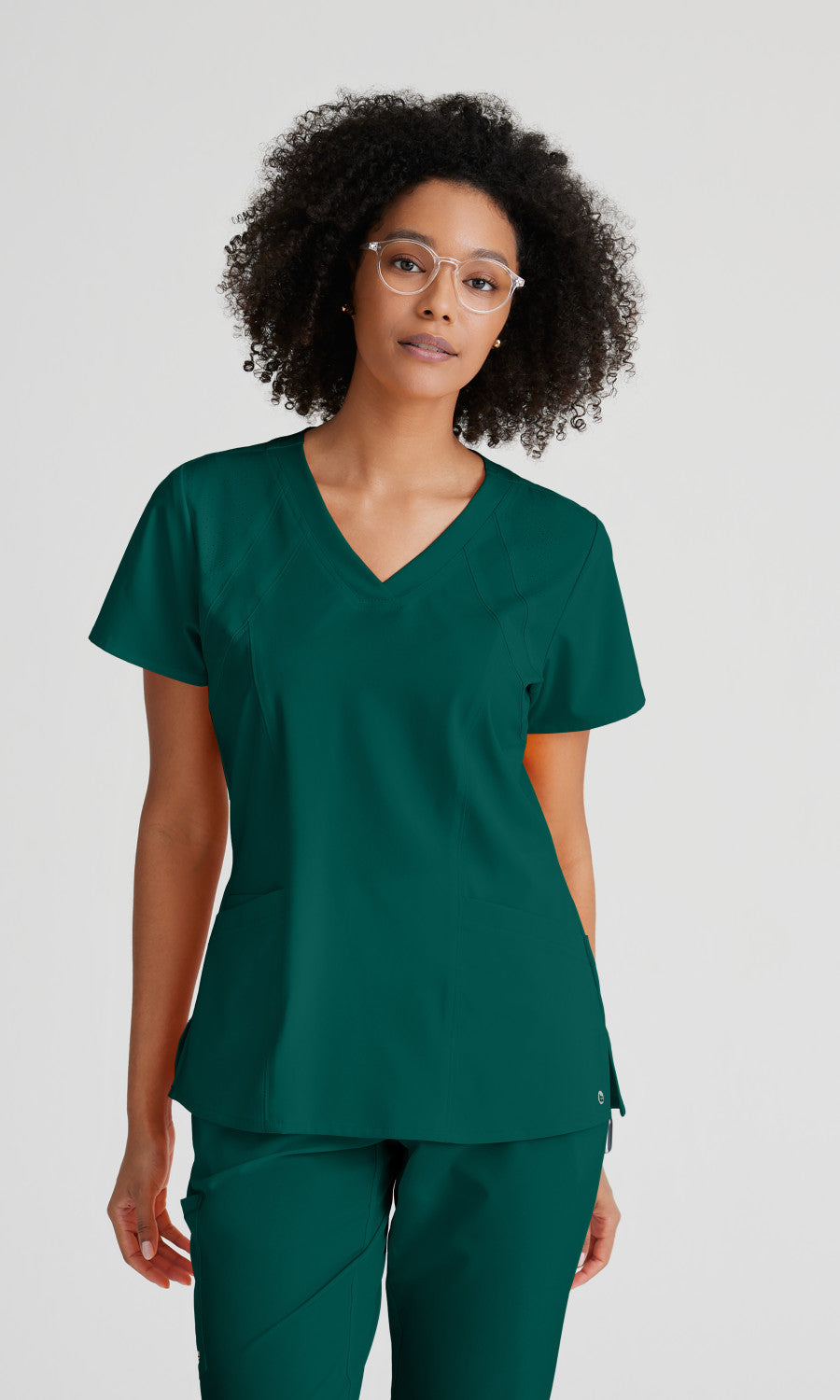 Barco One 5105 Racer Scrub Top Hunter Green