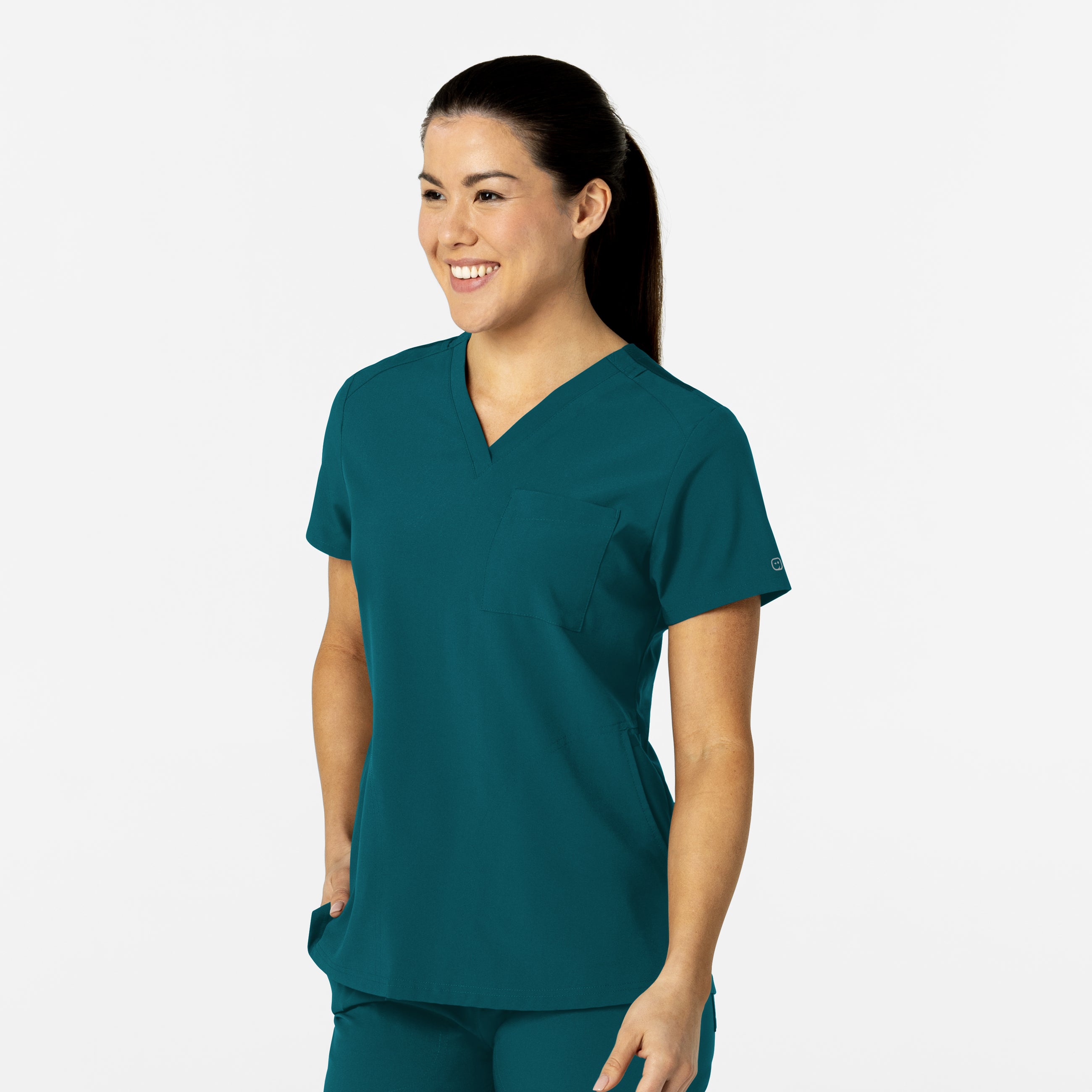 W123 6045 Flex-n-Reach V-Neck Scrub Top Caribbean
