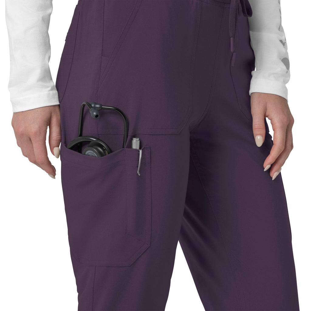 Force Cross-Flex C53110 Cargo Jogger Scrub Pants Black Plum