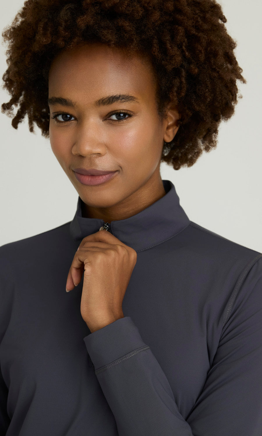 Skechers Slip-ins SKT274 Atlas Quarter Zip Knit Top Pewter