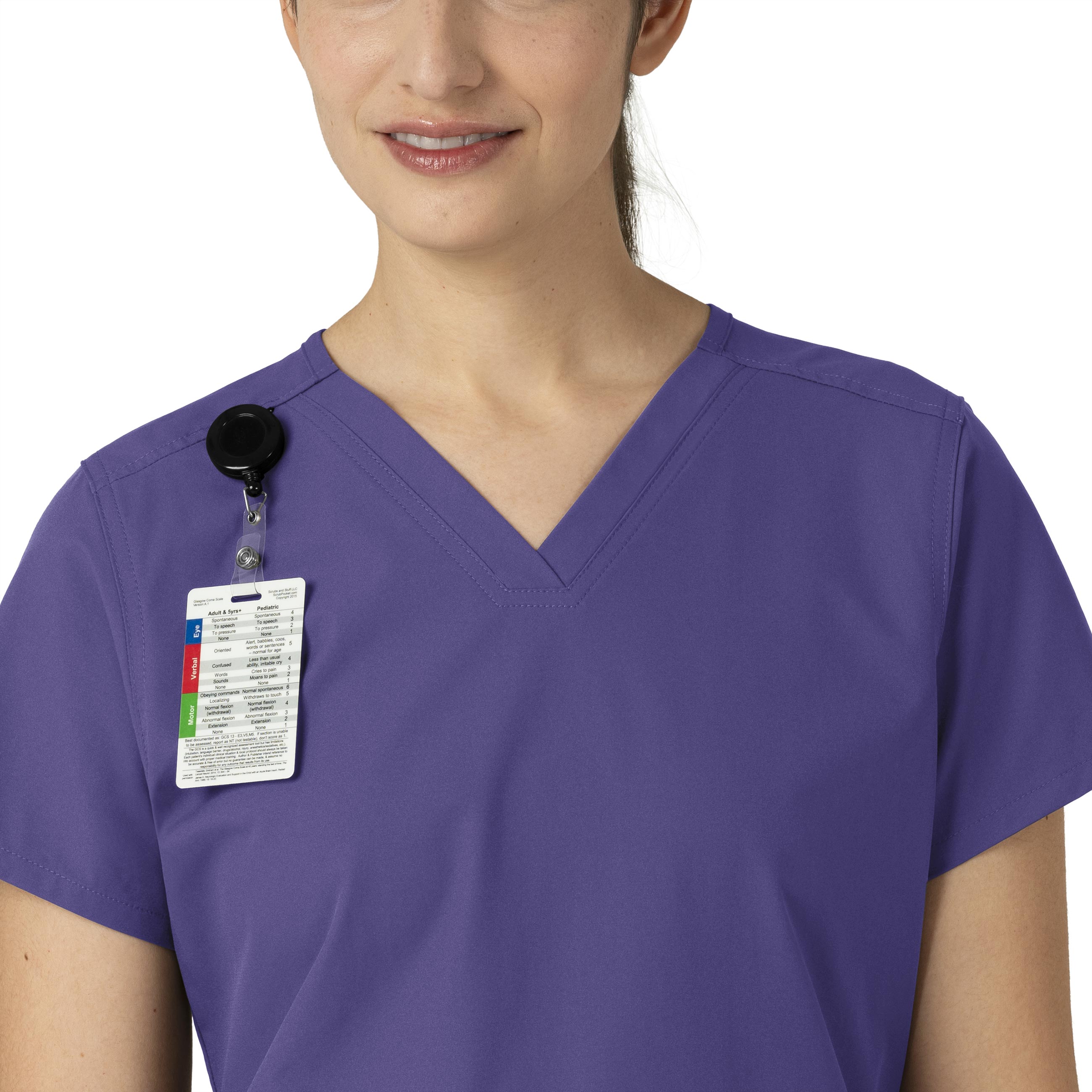 Force Essentials C12113 V-Neck Scrub Top Grape