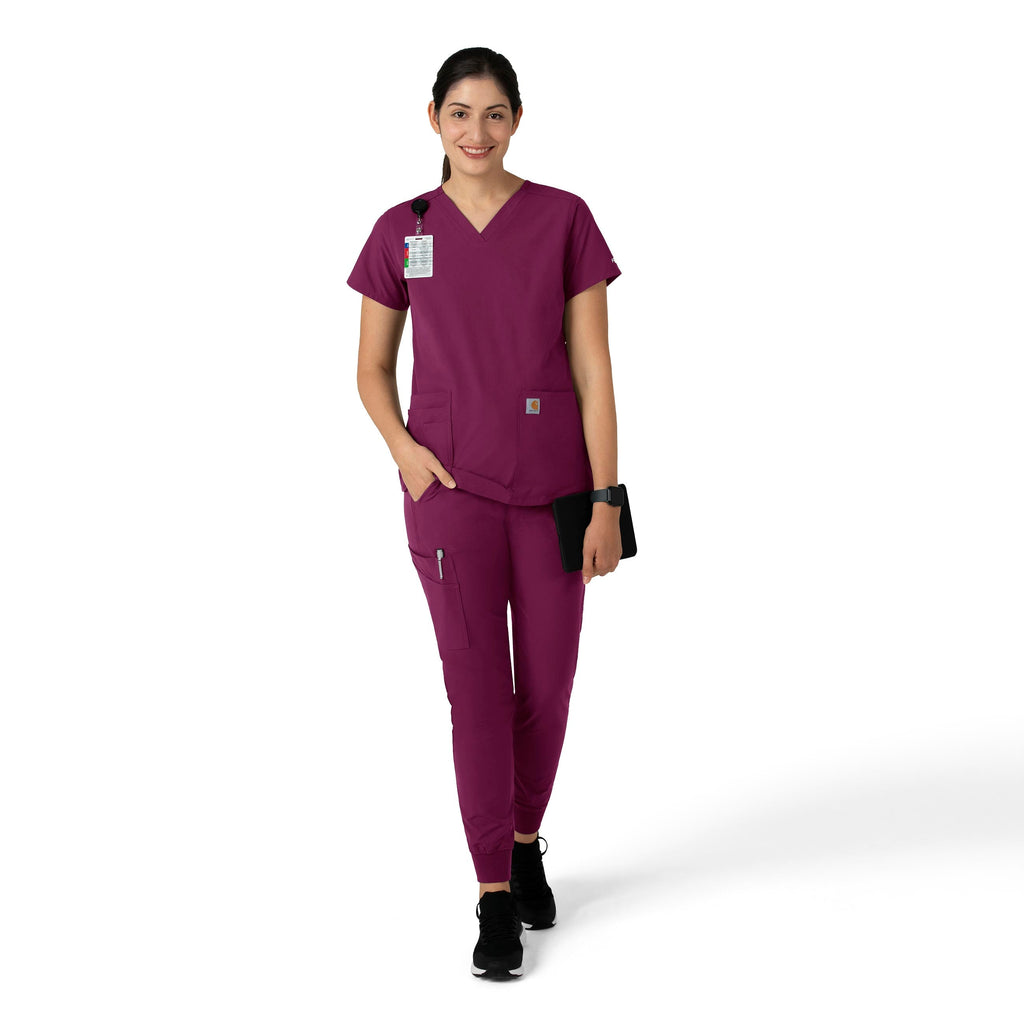 Force Essentials C51113 Jogger Scrub Pants Wine