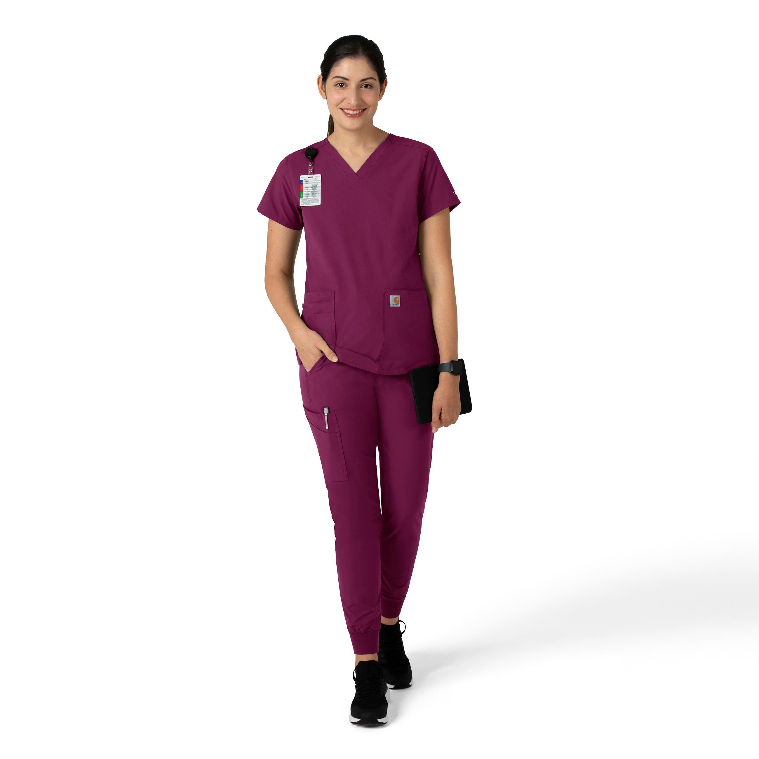 Force Essentials C51113 Jogger Scrub Pants Wine