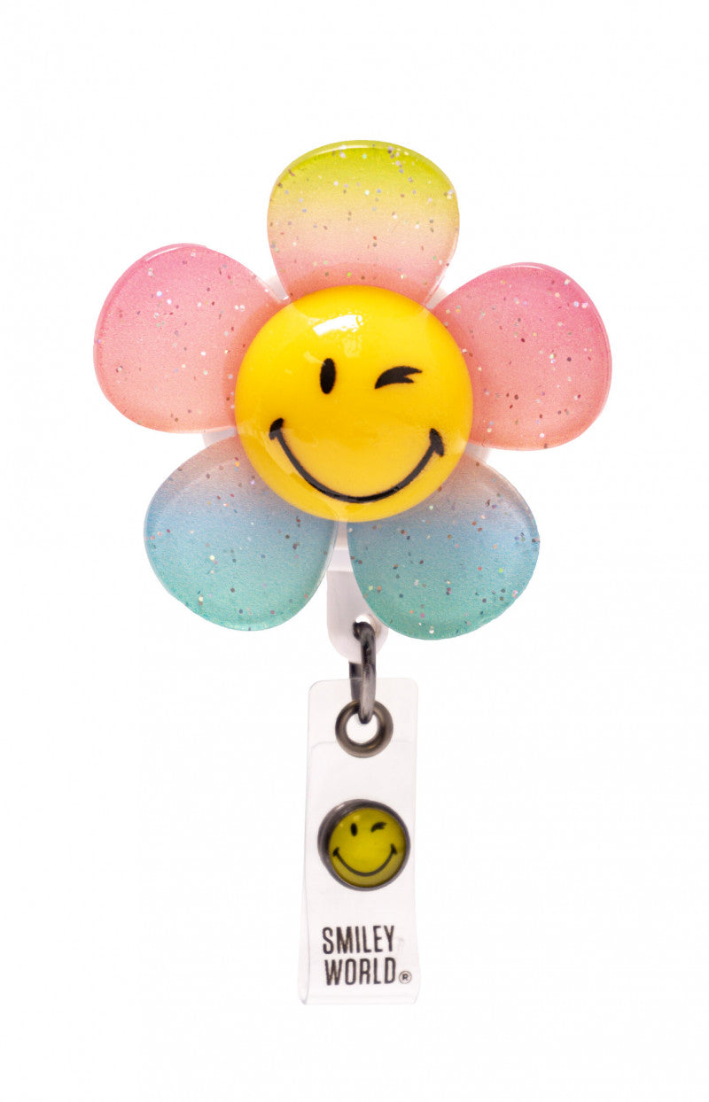 Smiley World SA109 Badge Reel 3D Smiley Flower