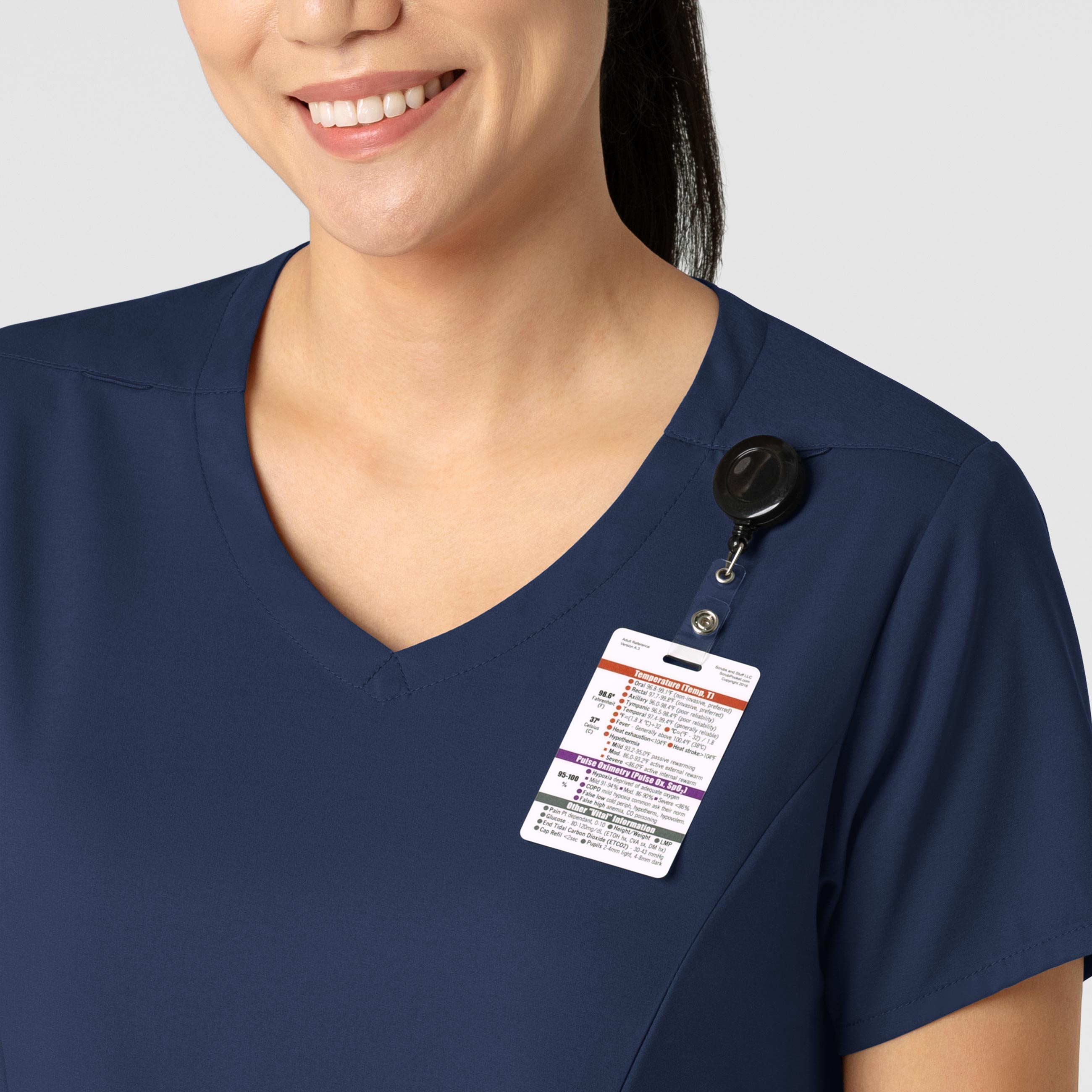 Boundless 6251 2-Pocket V-Neck Scrub Top Navy