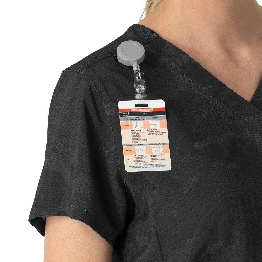 Carhartt Prints C13024 Women's Tuck-In Print Scrub Top Caring Camo Black