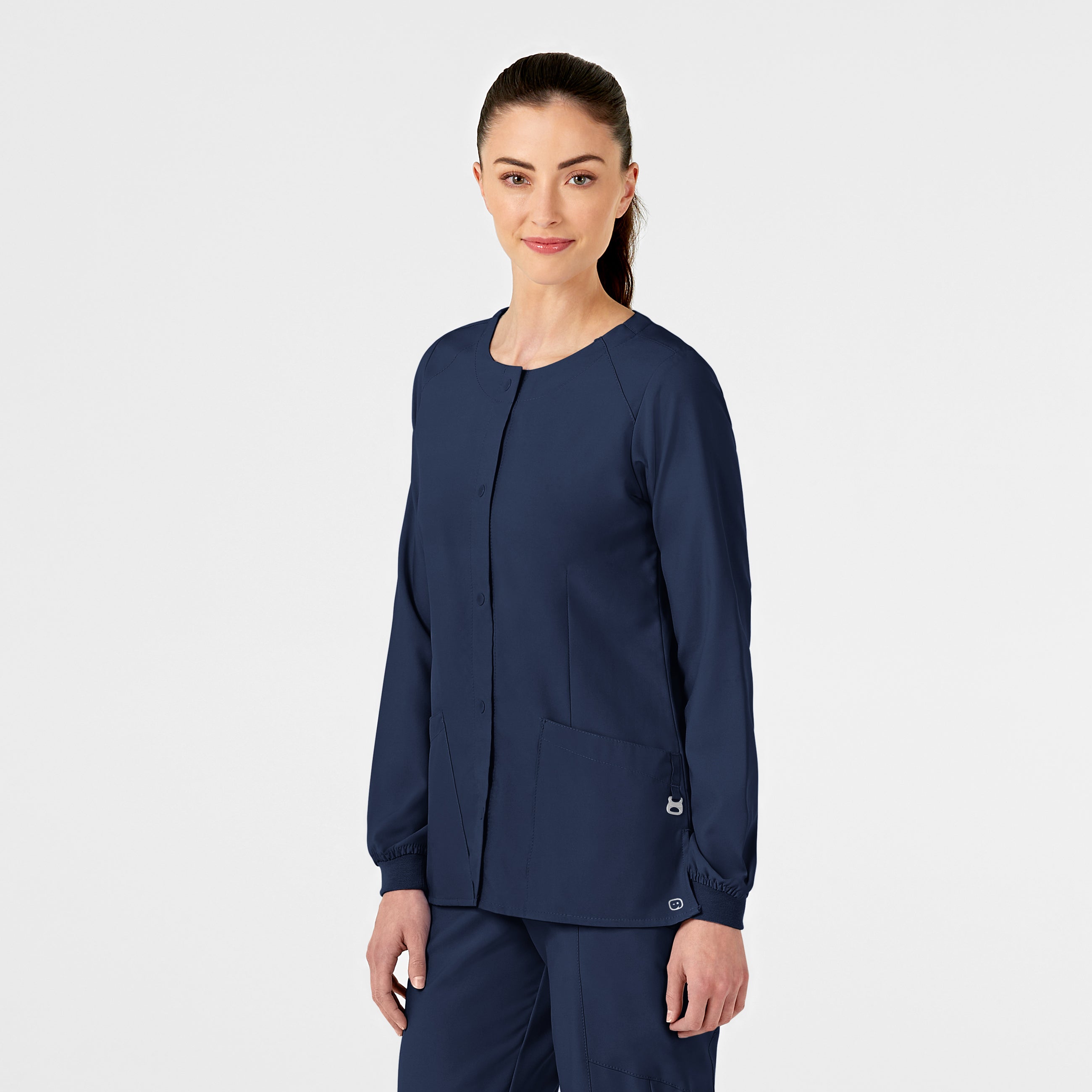 W123 8155 Crew Neck Warm Up Jacket Navy