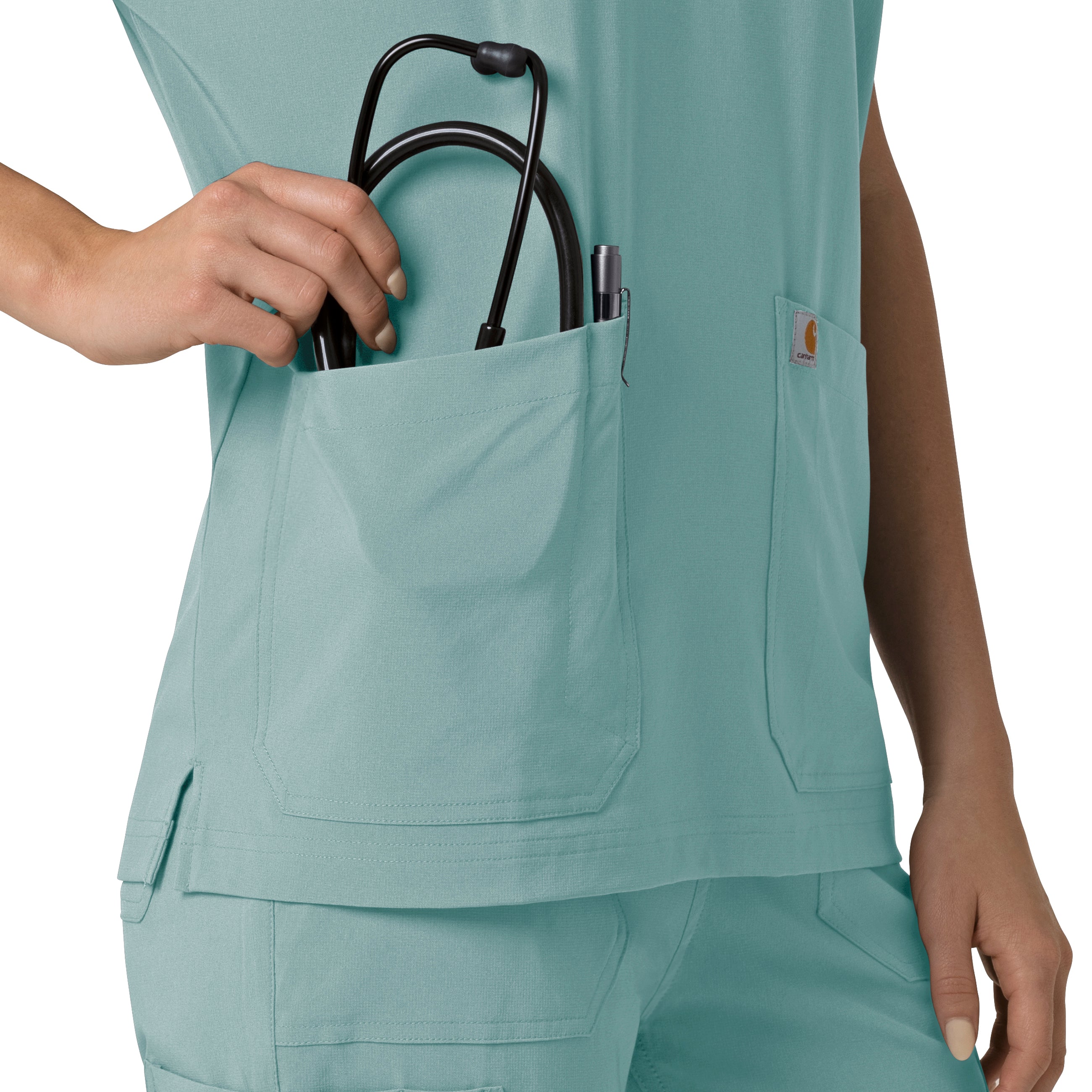 Force Cross-Flex C13110 Oversized V-Neck Scrub Top Summer Blue