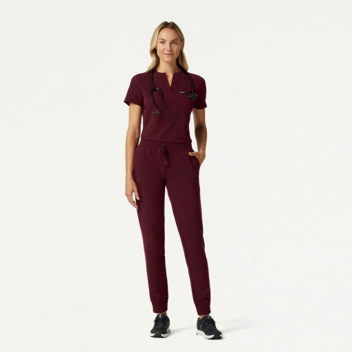 ULTRAlast W20009 Women's Jace Skinny On-The-Go Scrub Joggers Burgundy
