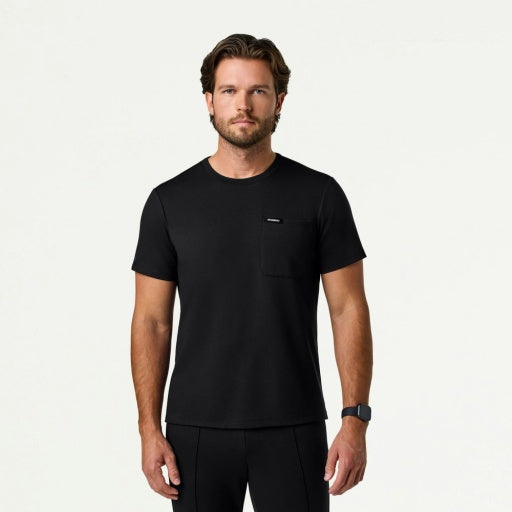 UltraSOFT M30003 Men's Finn Crewneck Scrub Top Black