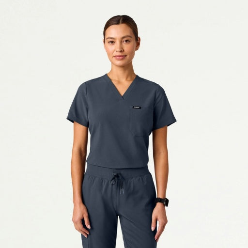 ULTRAlite W10040 Women's Rhena Slim 1-Pocket Scrub Top Carbon Gray