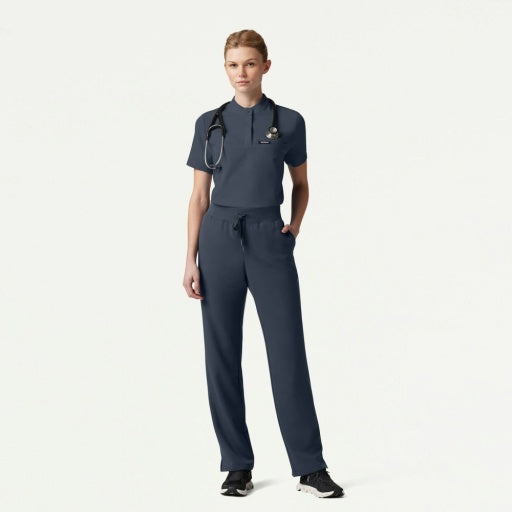 ULTRAlast W10006 Women's Savi Stand-Collar Scrub Top Carbon Gray