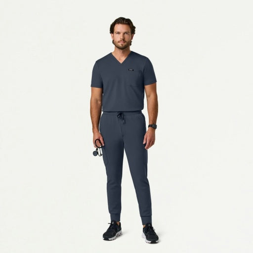 ULTRAsoft M30008 Men's Asher Slim Scrub Top Carbon Gray