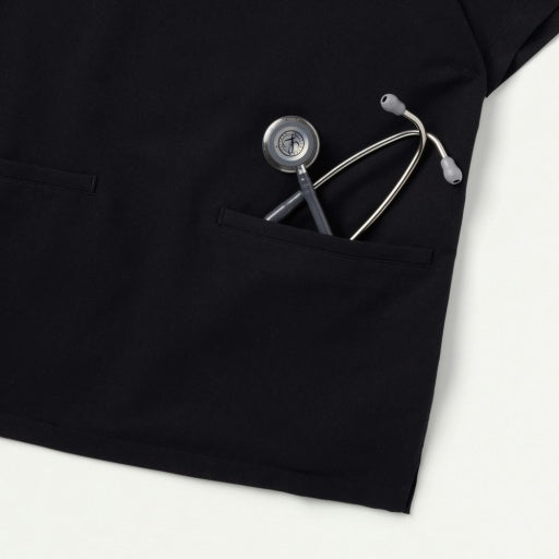 ULTRAlast W10015 Women's Helia Slim Notched V-Neck Scrub Top Black
