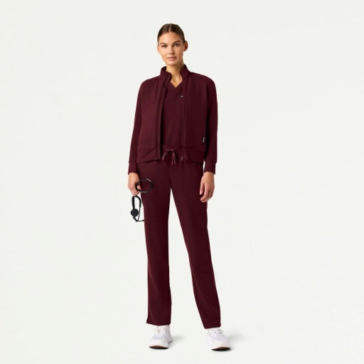 Hybrid Fleece W60018 Women's Cloud Hybrid Fleece Bomber Jacket Burgundy