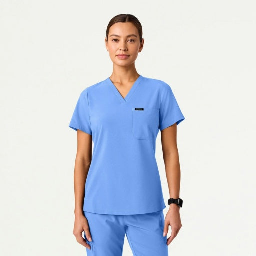 ULTRAlite W10040 Women's Rhena Slim 1-Pocket Scrub Top Ceil Blue