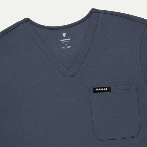 ULTRAsoft M30008 Men's Asher Slim Scrub Top Carbon Gray
