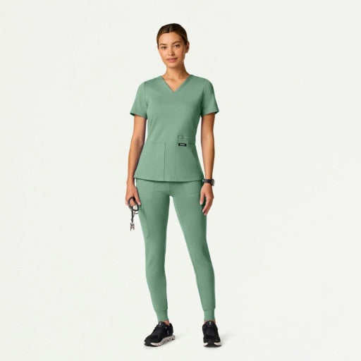 ULTRAsoft W40002 Women's Kait 10-Pocket Skinny Scrub Joggers Sage