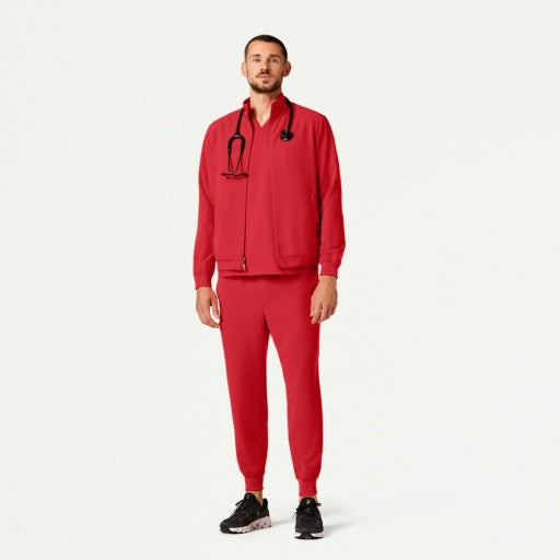 ULTRAlast M60001 Men's Wolfe 6-Pocket Scrub Jacket Brilliant Red