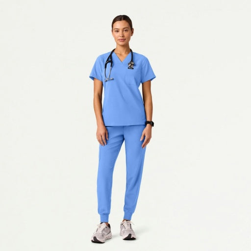 ULTRAlite W10040 Women's Rhena Slim 1-Pocket Scrub Top Ceil Blue