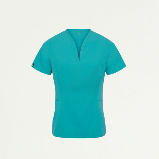 ULTRAlast W10003 Women's Calix Fit & Flare Scrub Top Teal
