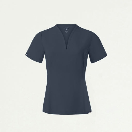 ULTRAlast W10003 Women's Calix Fit & Flare Scrub Top Carbon Gray