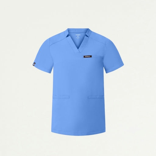 ULTRAlast W10002 Women's Helia Notched V-Neck Scrub Top Ceil Blue
