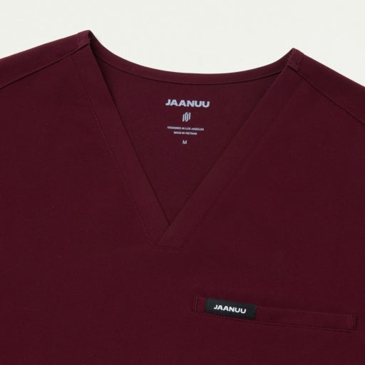 ULTRAlast M10002 Men's Platt 3-Pocket Scrub Top Burgundy