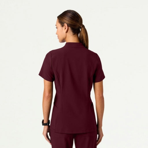 ULTRAlite W10039 Women's Aria Fit & Flare Scrub Top Burgundy