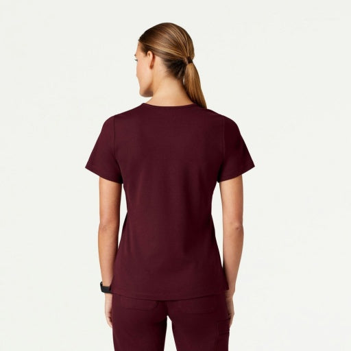ULTRAsoft W30003 Women's Cesi Slim Scrub Top Burgundy