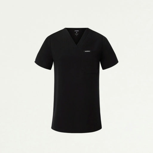 ULTRAlast W10013 Women's Rhena Slim 1-Pocket Scrub Top Black