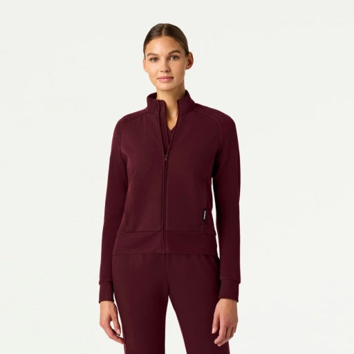 Hybrid Fleece W60018 Women's Cloud Hybrid Fleece Bomber Jacket Burgundy