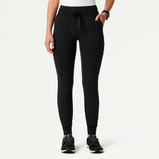 ULTRAsoft W40002 Women's Kait 10-Pocket Skinny Scrub Joggers Black