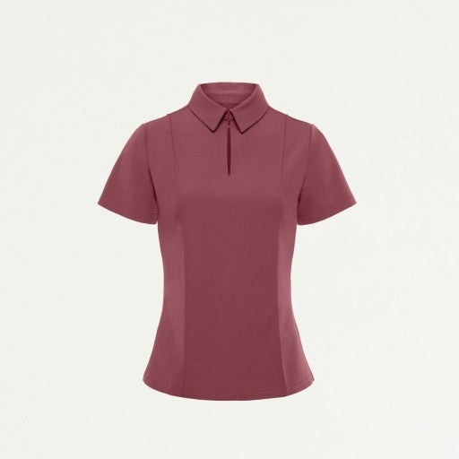 ULTRAlast W10035 Women's Carys Slim Modern Polo Scrub Top Rosewood