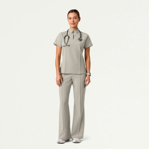 ULTRAlast W10035 Women's Carys Slim Modern Polo Scrub Top Fog
