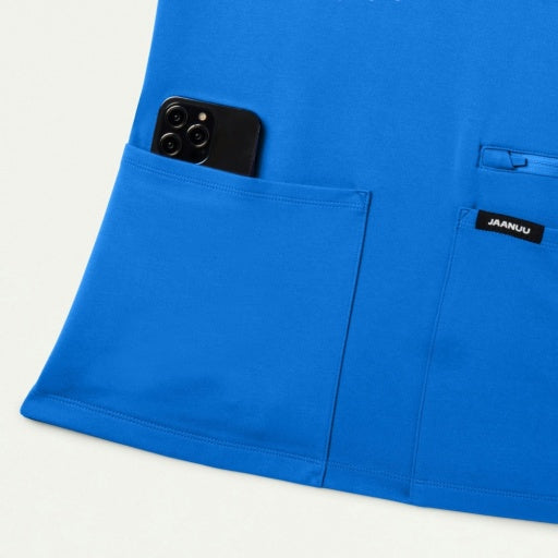 ULTRAsoft W30014 Women's Kass Slim 4-Pocket Scrub Top Royal Blue