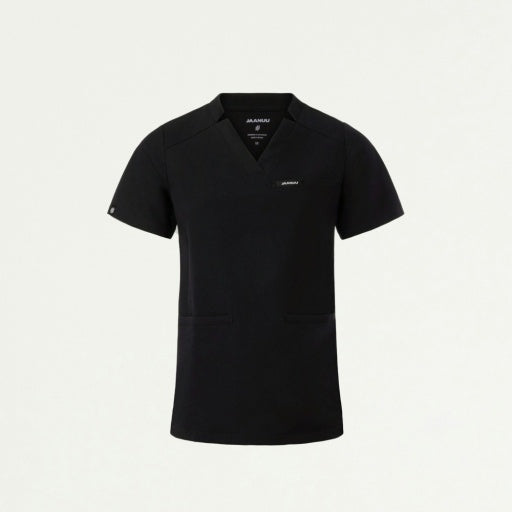 ULTRAlast W10015 Women's Helia Slim Notched V-Neck Scrub Top Black