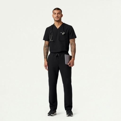 ULTRAlast M10001 Men's Holmes 1-Pocket Scrub Top Black