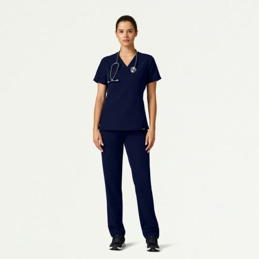 ULTRAlast W10009 Women's Carte Slim 2-Pocket Scrub Top Midnight Navy