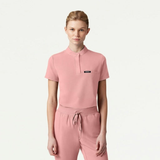ULTRAlast W10006 Women's Savi Stand-Collar Scrub Top Mauve