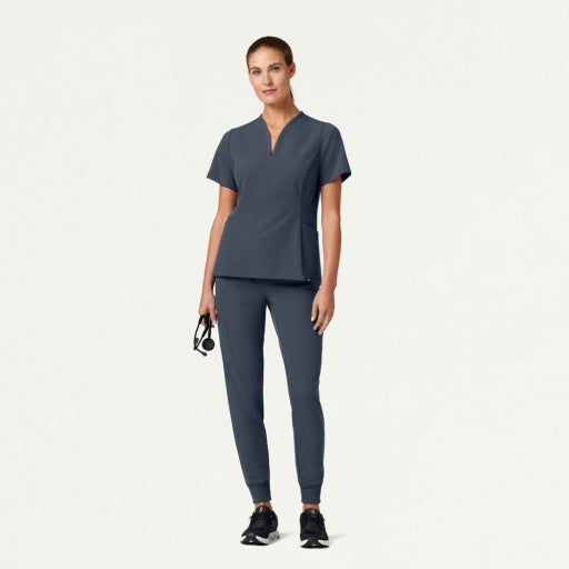 ULTRAlast W10003 Women's Calix Fit & Flare Scrub Top Carbon Gray