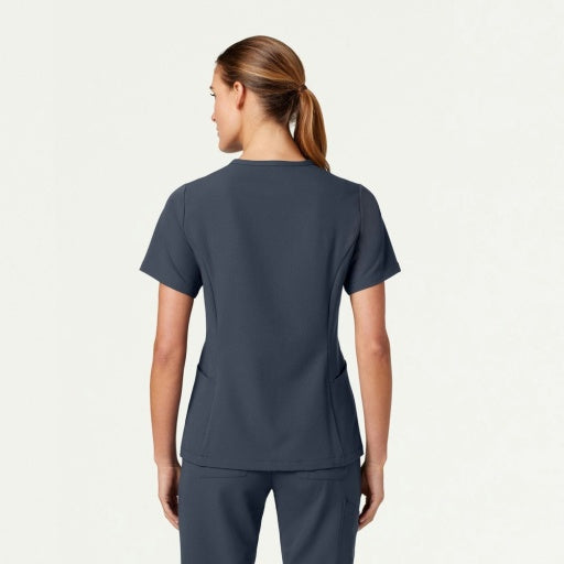 ULTRAlast W10003 Women's Calix Fit & Flare Scrub Top Carbon Gray