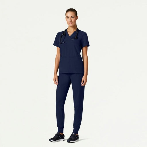 ULTRAlast W10015 Women's Helia Slim Notched V-Neck Scrub Top Midnight Navy
